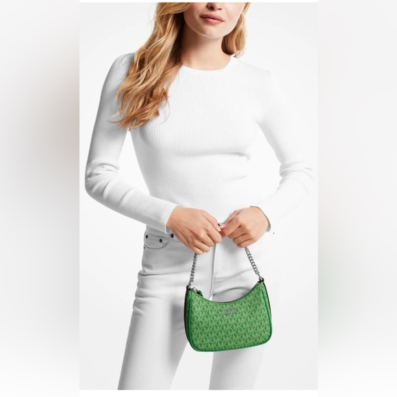 New Michael Kors Jet Set Charm Small Logo Pochette Palm - Picture 3 of 3